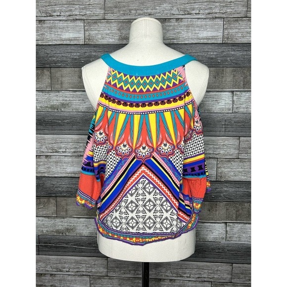 Flying Tomato Aztec‎ Print Hankerchief Flowy Tank Top S - Picture 6 of 8